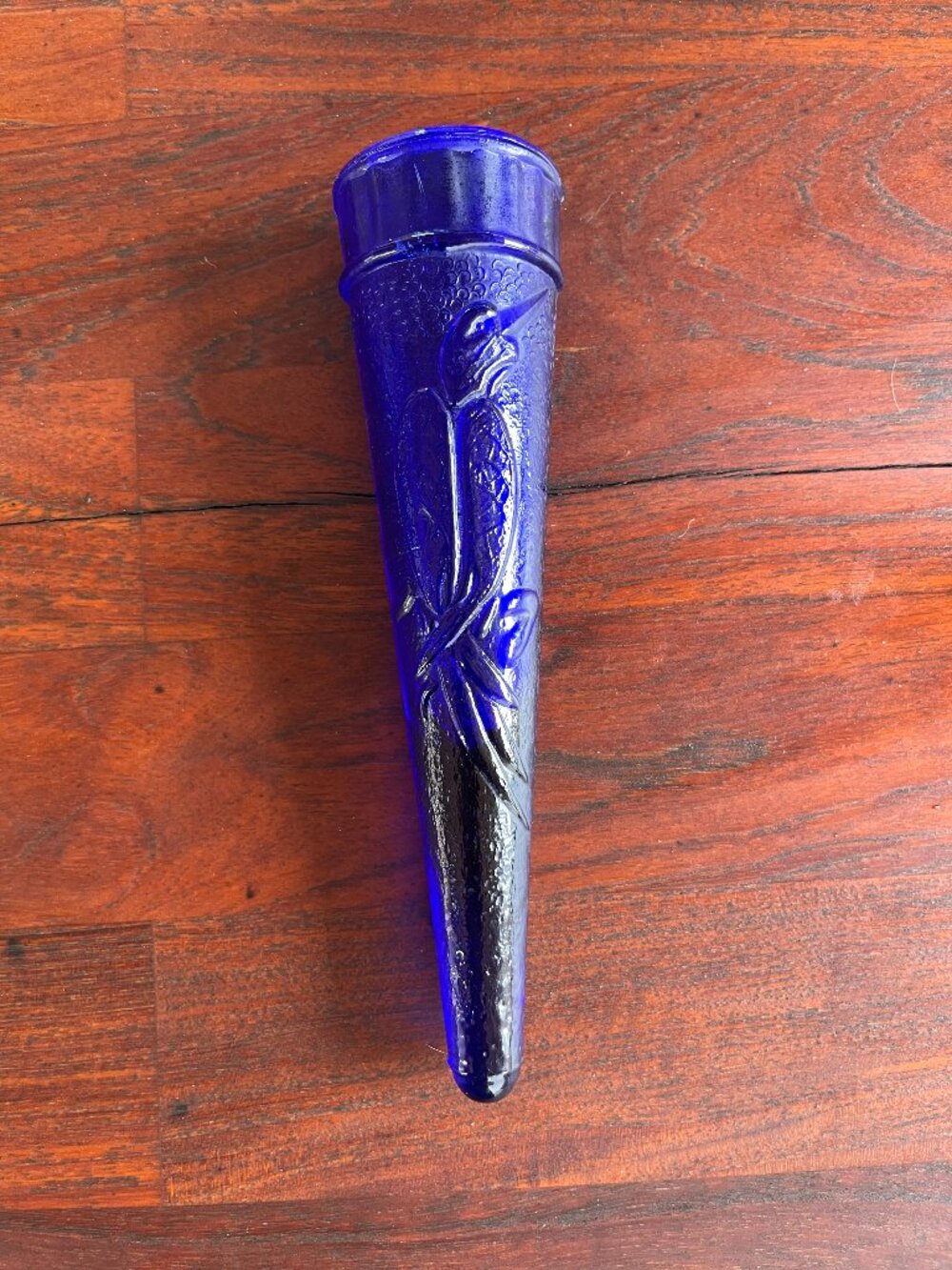 Art Deco Cobalt Blue Depression Dugan Glass Company Automobile Wall Pocket